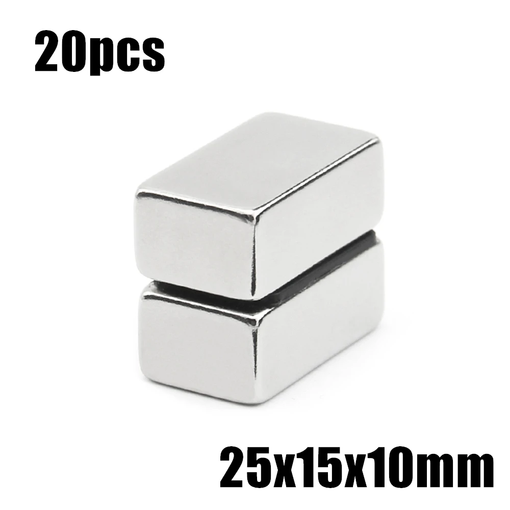 

20pcs 25x15x10mm Super Powerful Strong Rare Earth Block NdFeB Magnet Neodymium N35 Magnets 25*15*10mm