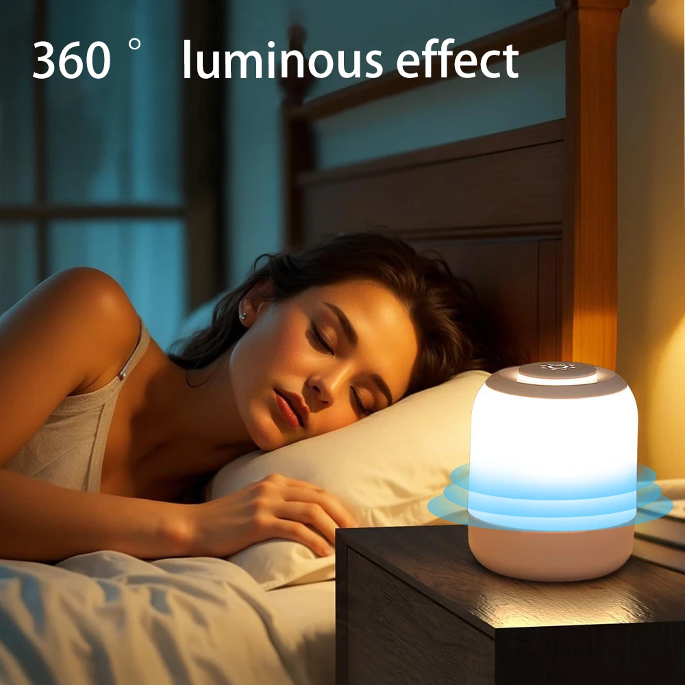 Touch Rechargeable Three-Color Dimming Night Light Bedroom Sleep Lamp Eye Protection Soft Light Bedside Table Lamp For Sleeping