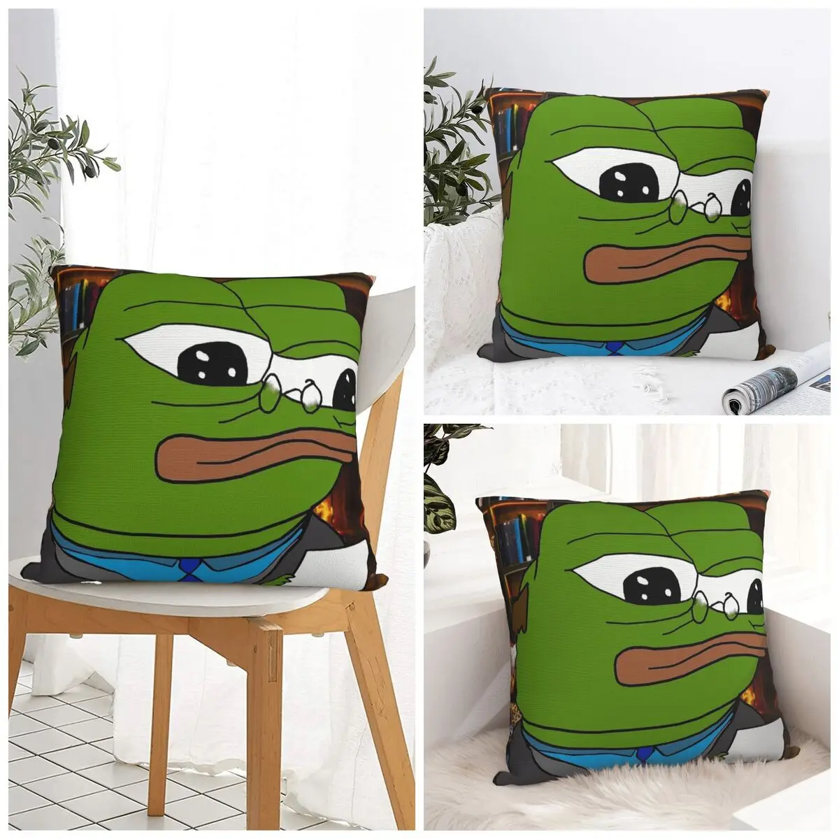 

Fancy Pepes Frog Pillow Cover Funny Pillow Case For Living Room Chair Cushion Cover Square Graphic Pillowcases Birthday Present