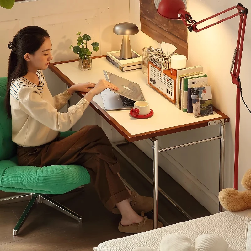 

Classic retro black and white rock slab desk office dedicated Bauhaus living room coffee table can be turned stainless steel