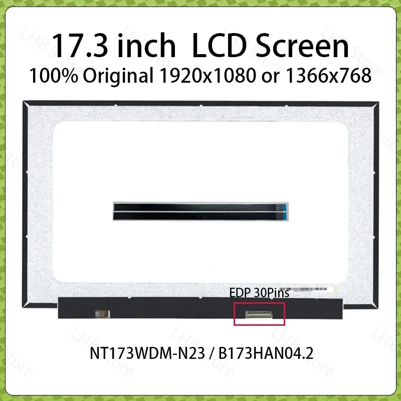 17.3 Inch LCD Screen NT173WDM-N23 B173HAN04.2 For Lenovo V17-IIL IdeaPad 3-17ADA05 17ARE05 17IML05 17IIL05 Display Matrix Panel