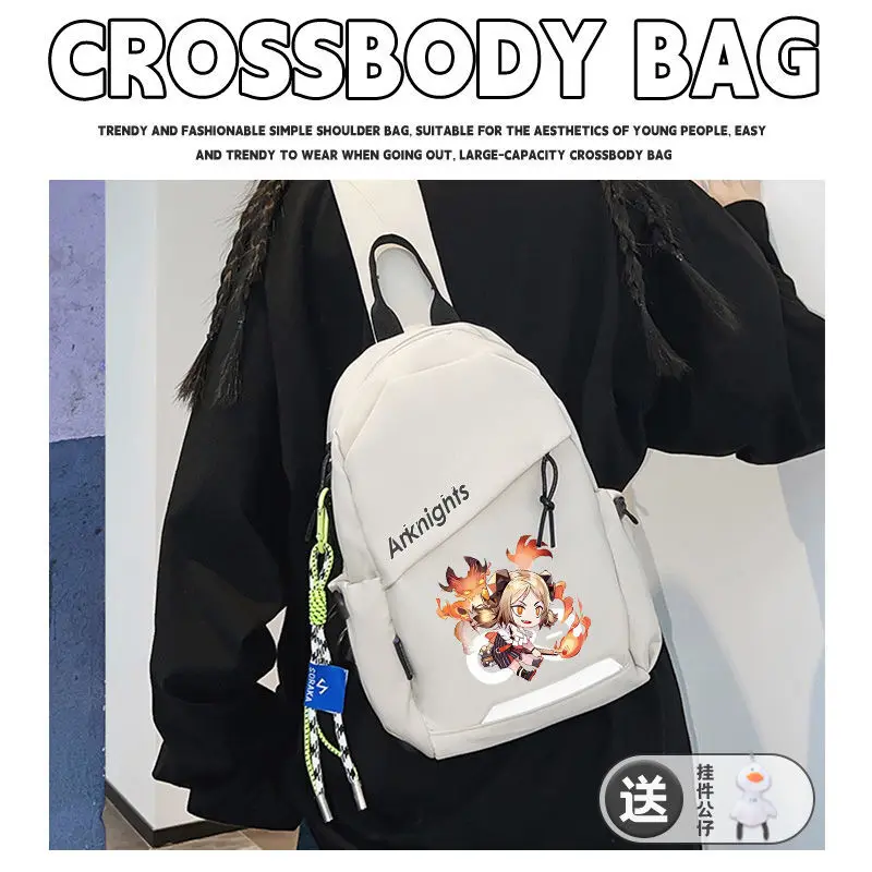 Arknights Chest Amiya Xiyi Cycling Travel Men's Simple Sports Large Capacity Crossbody Bag Unisex A