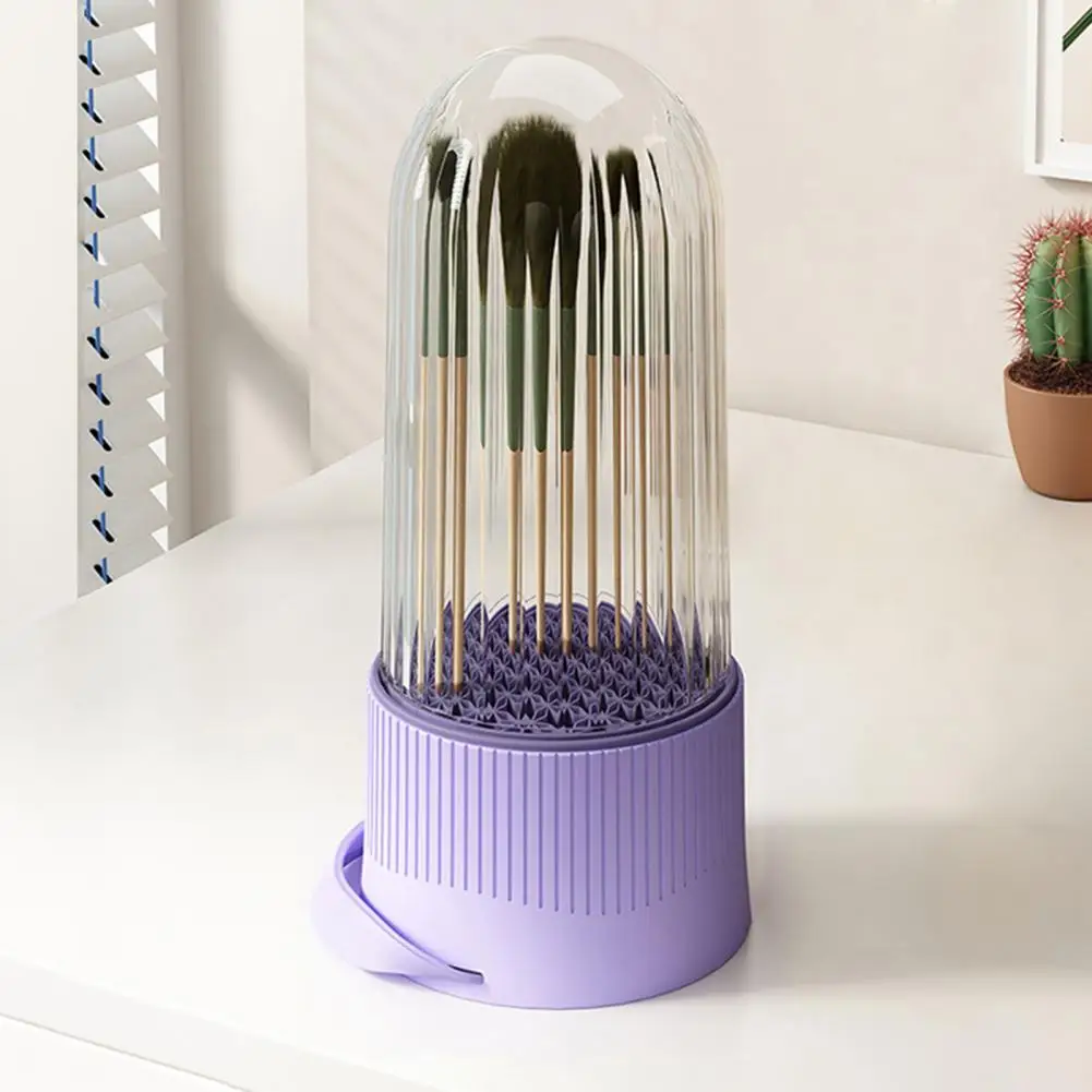 Powder Puff Cleaner Makeup Brush Cleaner with Lid Drying Rack 3-in-1 Bowl for Brushes 5 Textures Design for Easy Drying Brush