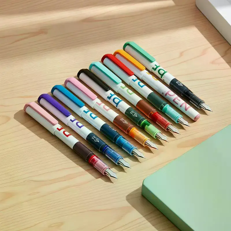 0.38mm Multi Color Liquid Ink Fountain Pens Large Capacity No Refill Needed For Students Daily Writing Note Taking
