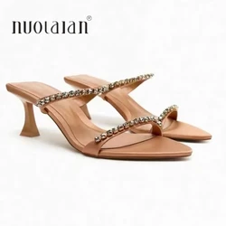 6CM High Heel Shoes Woman Crystal Summer Sandals Women Peep Toe Party High Heels Wedding Bride Rhinestone Heels Shoe