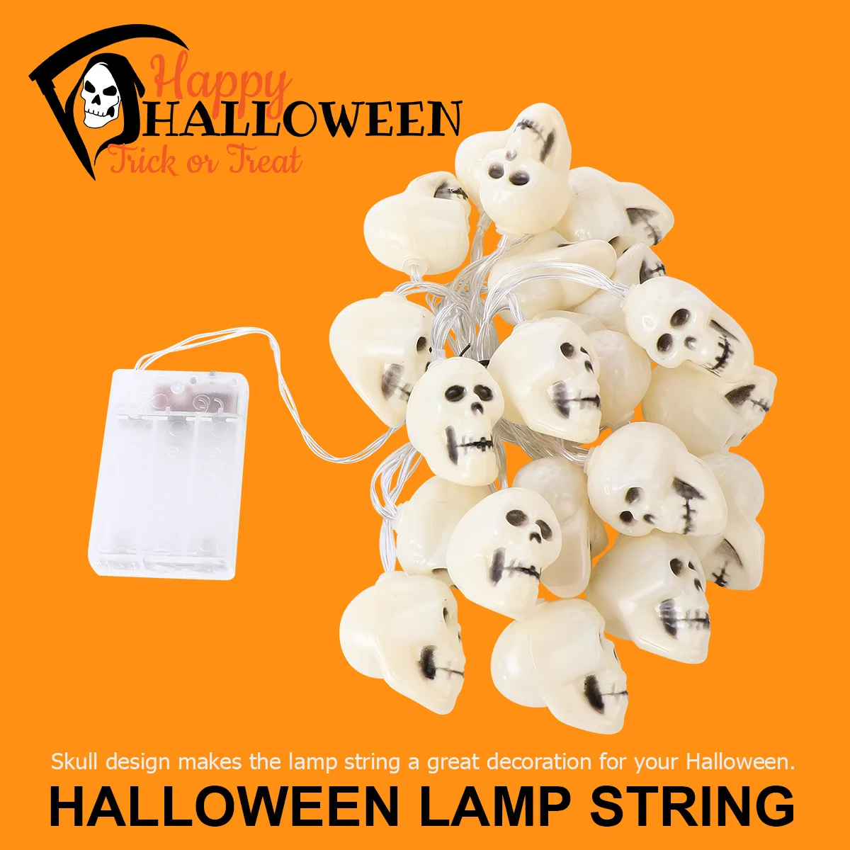 1 قطعة أضواء سلسلة الجمجمة Led مصباح للزينة للهالوين للحزب حديقة داخلي في الهواء الطلق جدار نافذة الباب زينة للسقف #3