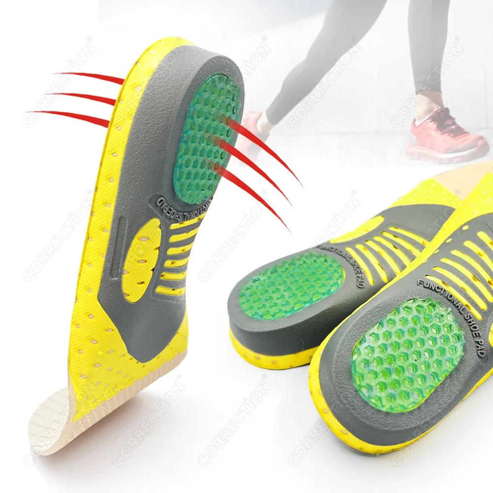 CORRECTION Orthotic Gel Insoles for Sneaker Orthopedic Flat Foot cushion Insert Arch Support Pad foot pain-relieving man women