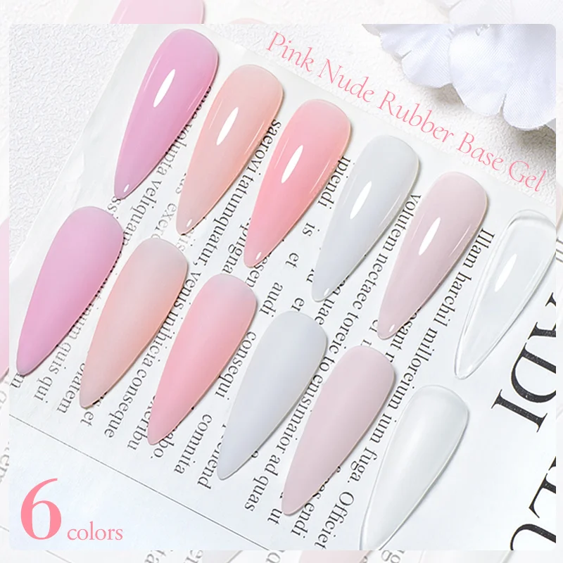 Milky Jelly White Rubber Base Gel Polish Nude Color Semi Permanent Soak Off UV LED Self-leveling Gel Varnish Manicure Nails Art