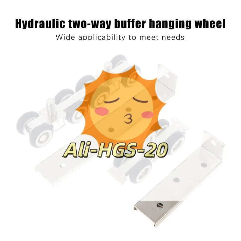 

2Pcs Sliding Door Pulley Roller Rail Track Kit 4 Wheels 8 Wheels High Load Capacity for Living Room Door