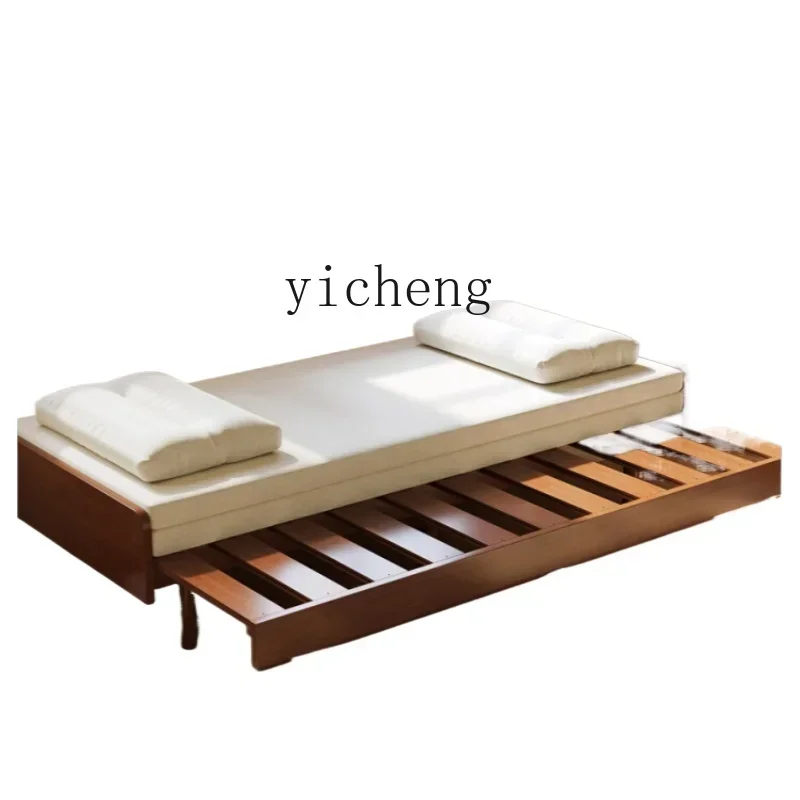 solid wood sofa bed folding dual-purpose pull-out bed small apartment living room multi-functional nap retractable bed