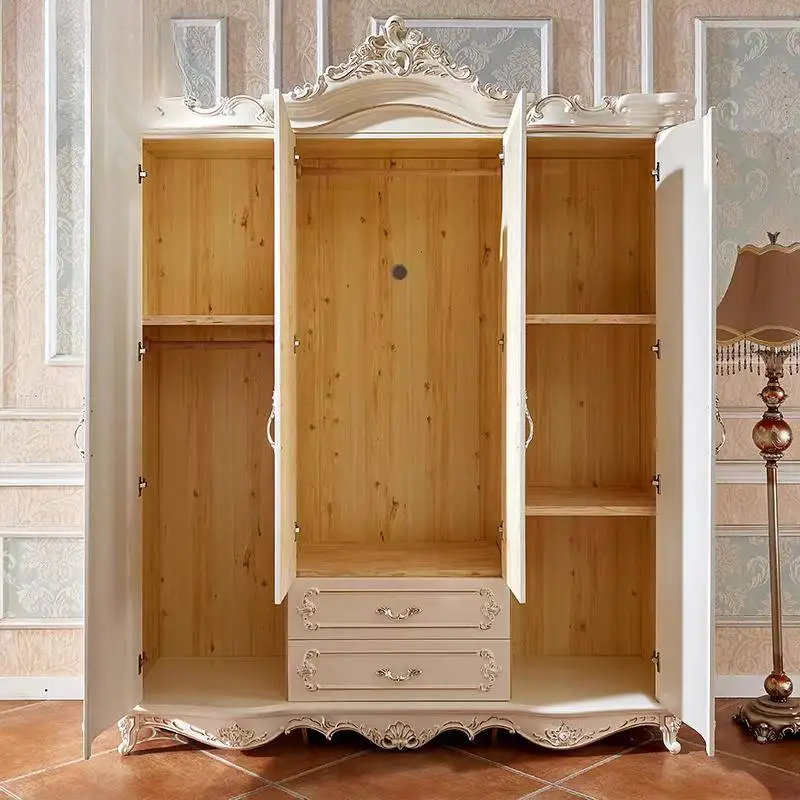 Luxury Customized Wardrobes Closet Wooden Tall Rod White Storage Wardrobes Adult Saving Drawers Guarda Roupas Furniture For Home
