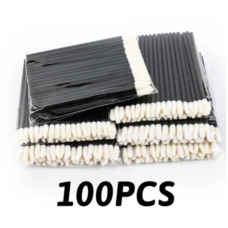 AT17 100 peças de pincel labial portátil descartável pincel de batom preto ferramentas de maquiagem de beleza