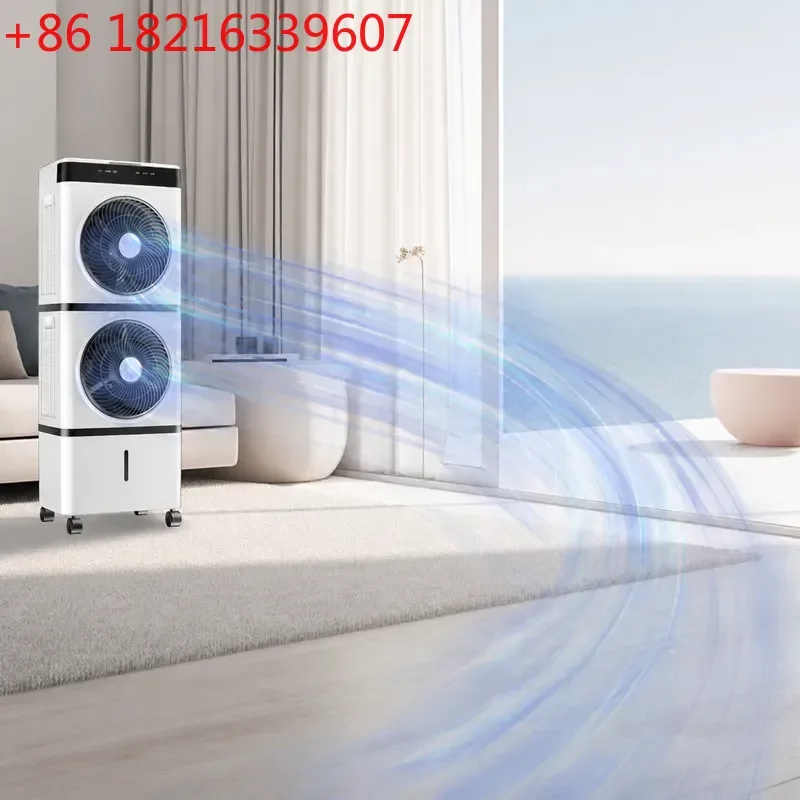 YAOPortable Air Cooler Fan Silent Energy Saving Household AC Fan with Water Ice Cooling Function Movable Electric Fan for Home