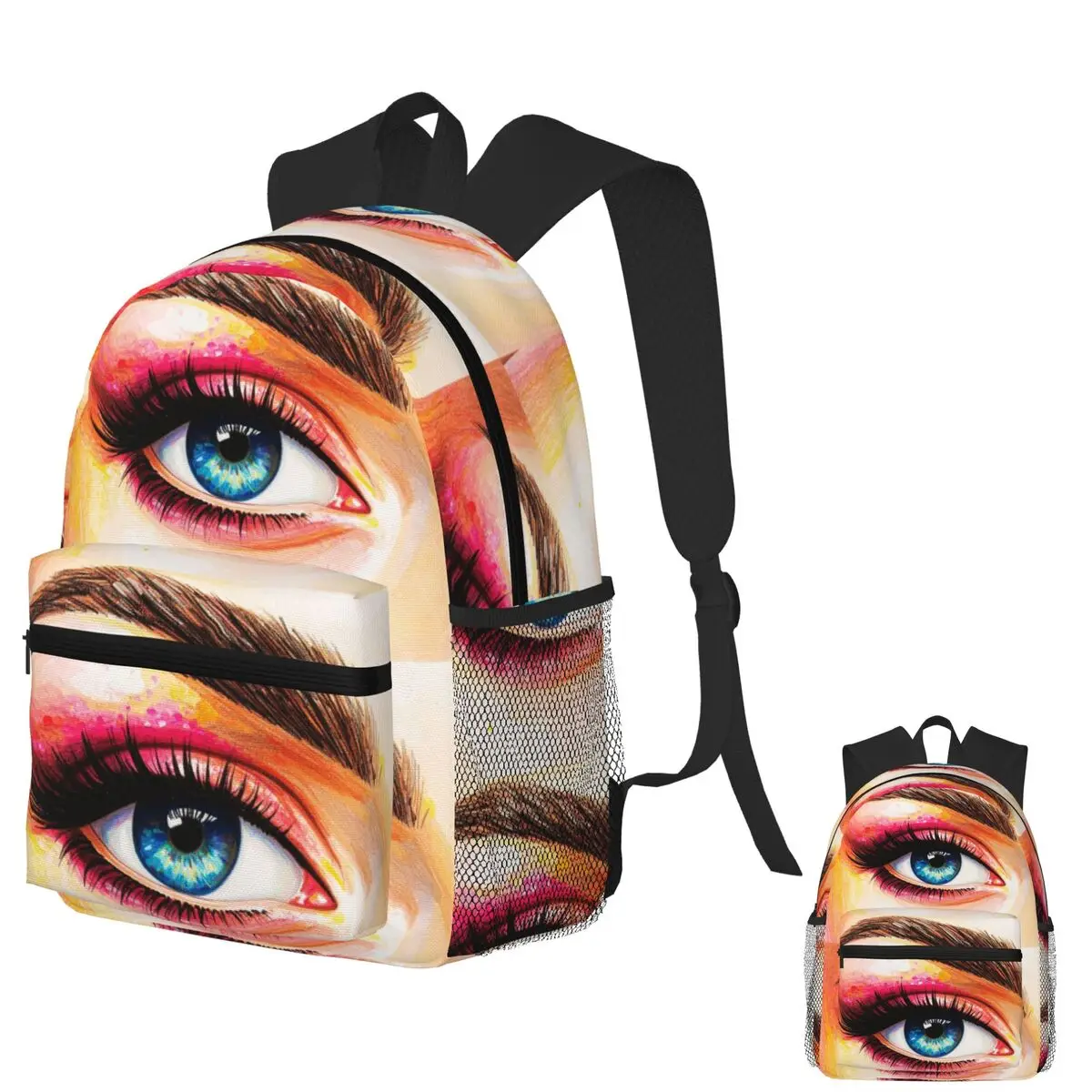 

Beautiful Eye Of A Woman Student Backpack School Bag Hiking Travel Daypack for Men Women Fashion Bookbag Shoulder Bags