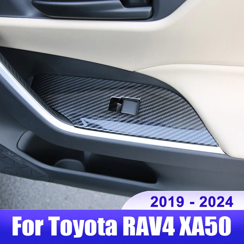 

For Toyota RAV4 XA50 2019 2020 2021 2022 2023 RAV 4 Hybrid Car Door Window Switch Lift Buttons Decorate Covers Accessories