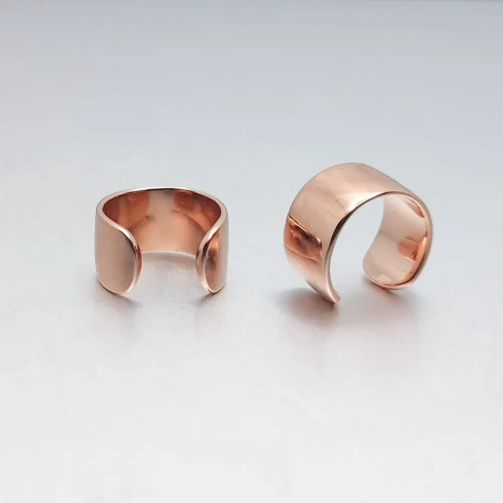 HESHI U-Shaped 925 Silver Rose Gold Plated Earless Hole Ear Clips Jewelry Earrings for Women Men Minimalist