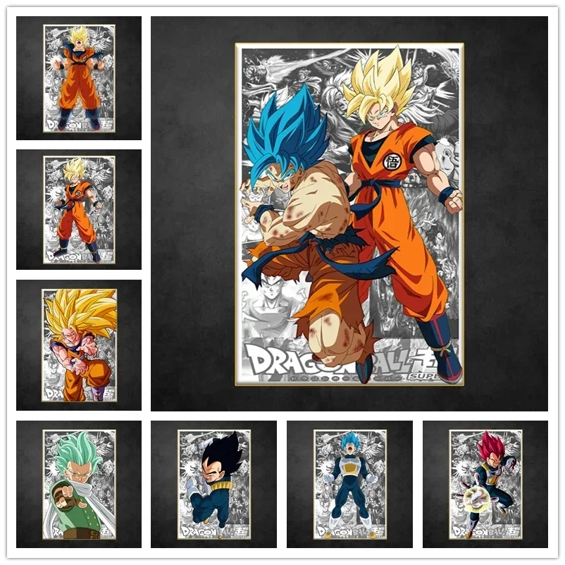 

Японские классические аниме-плакаты Dragon Ball Гоку, холст, картины, декоративные картины, HD принты, настенное искусство, модульная для гостиной