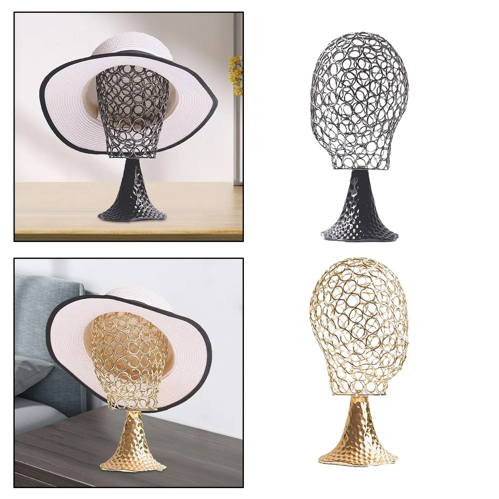 Wig Holder Hat Display Holder Stable Sturdy Metal Hat Stand Hairpiece Display Rack Modern for Store Salon Home Headset Hats