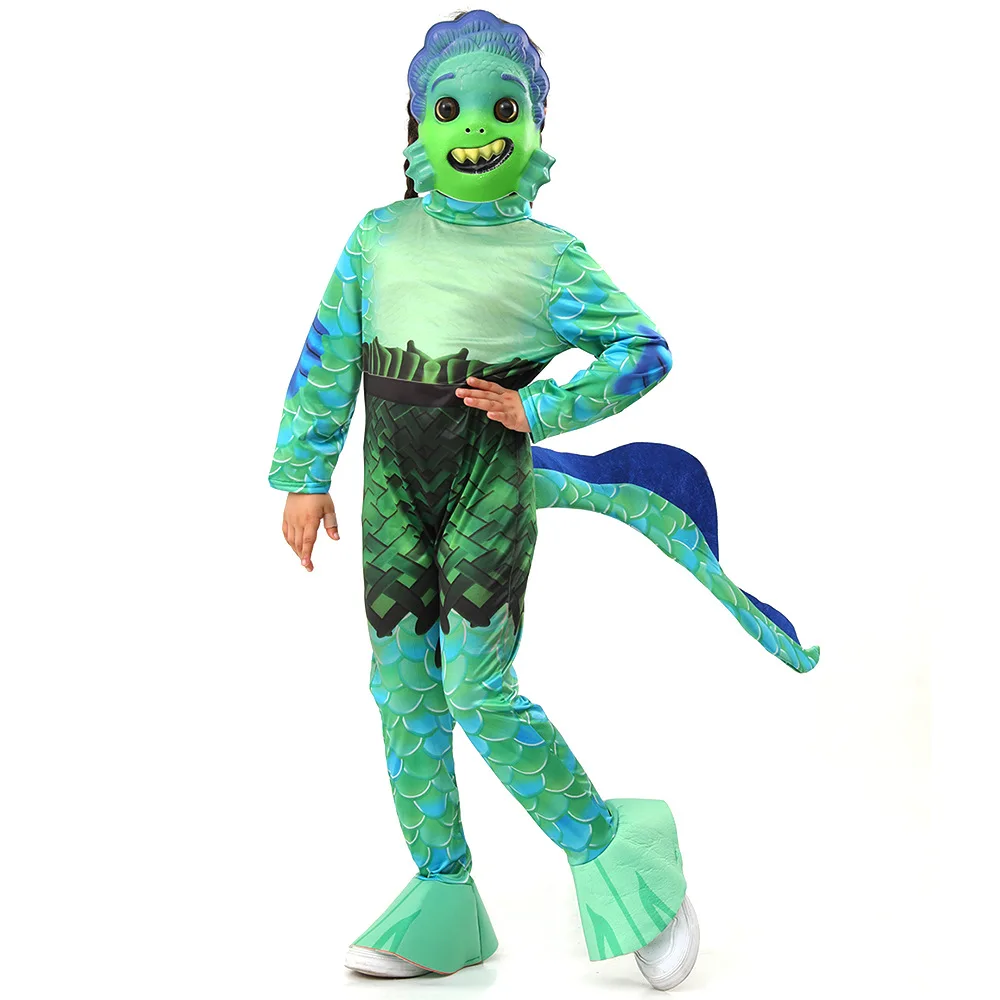 Luca Cosplay Costume For Halloween Party, Sea Monster Carnival Stage Costume In Summer