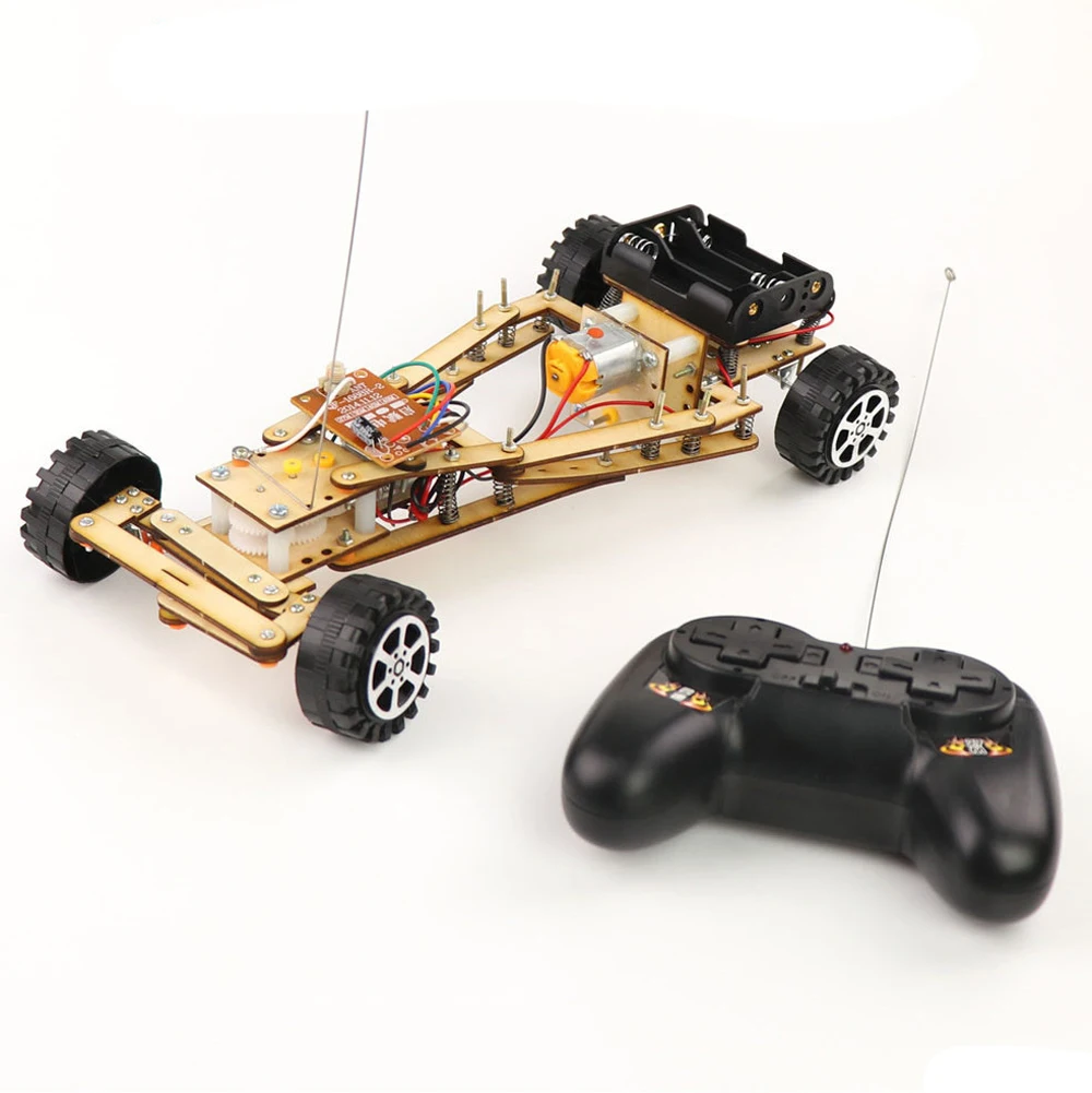 

DIY Technology Gadget Remote Control Four-wheel Drive Car STEM Science Toys Physics Machine Model Educational Design