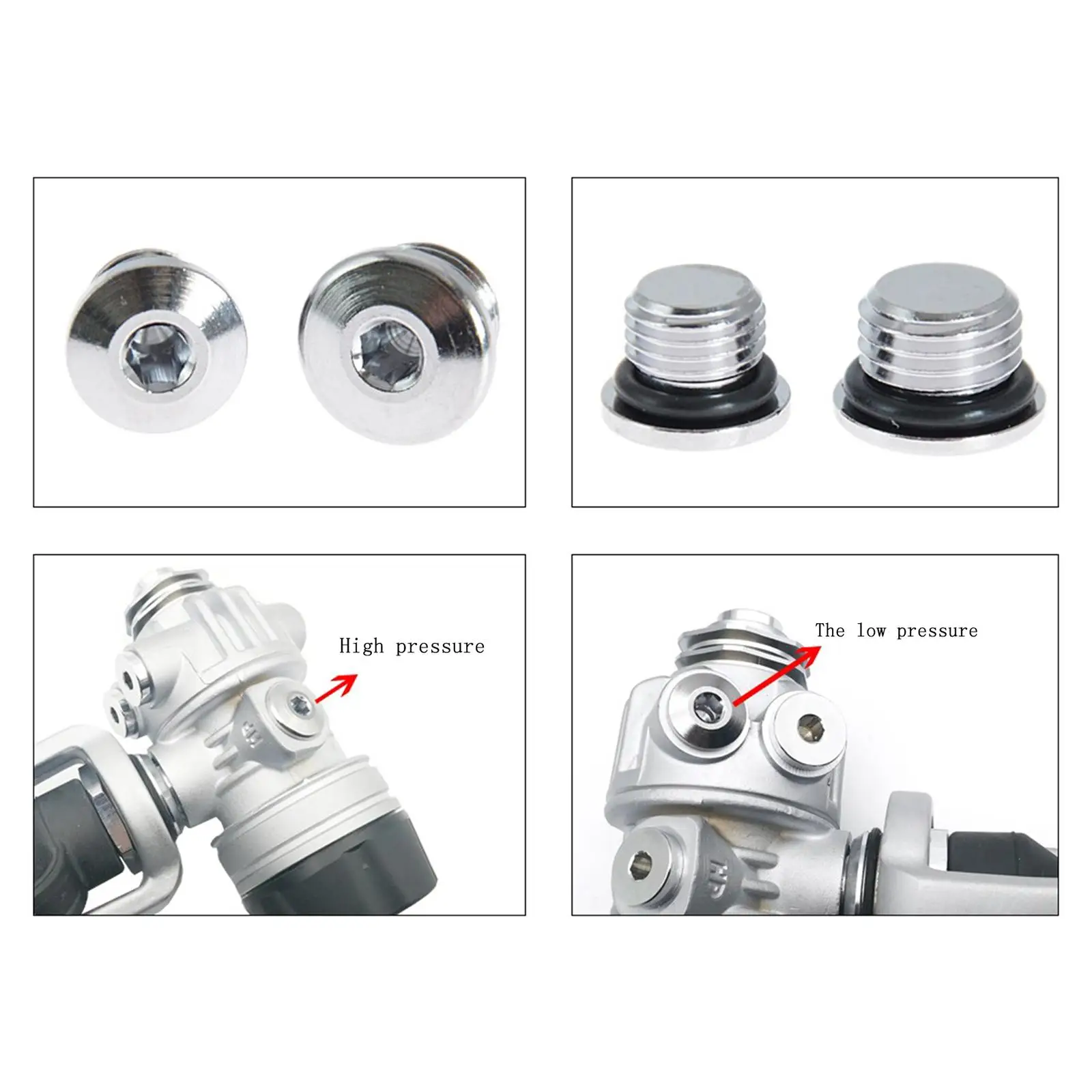 

Scuba Diving Regulator Plug Set High Pressure Leakproof Copper Port Cap for Scuba Compressor Accessories