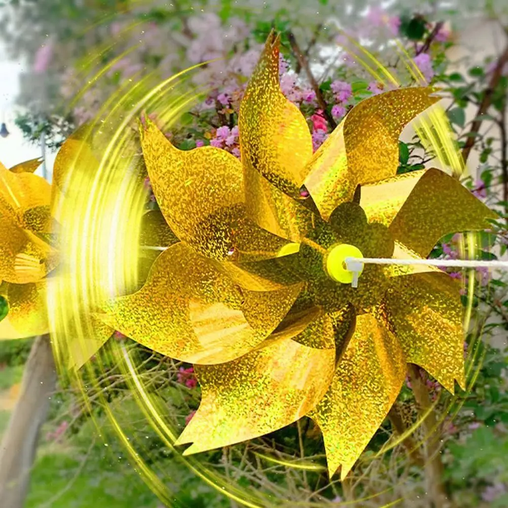 Anti Birds Bird Repellent Windmill Orchard Protection 10M Rope Reflective Windmill Wind Spinners Garden Decor Bird Repeller