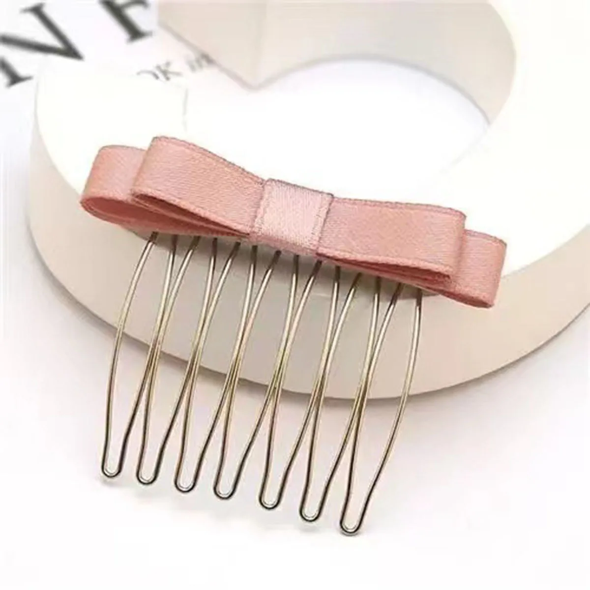 Korean Inserted Comb Bow Hair Comb Adornment Bangs Versatile Simple Anti-skid Curl Side Clip Top Clip