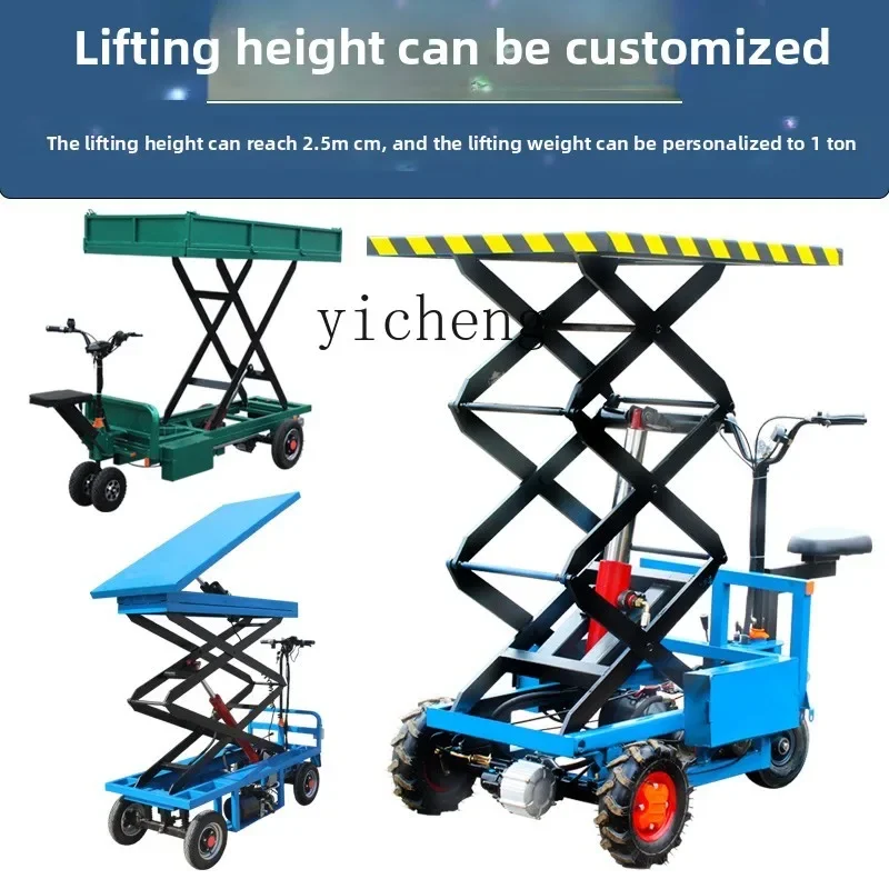 A1  electric lift flatbed truck mobile hydraulic lift platform trolley truck warehouse farm turnover truck