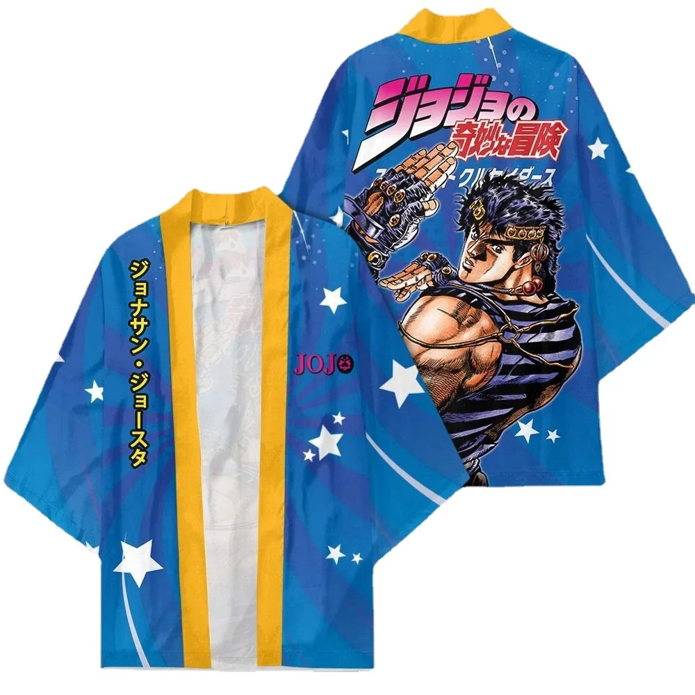 Anime JoJo\'s Bizarre Adventure Kira Yoshikage Haori Kimono Cosplay Costume Coat Shirt Cloak Bathrobe Pajamas Birthday Gift