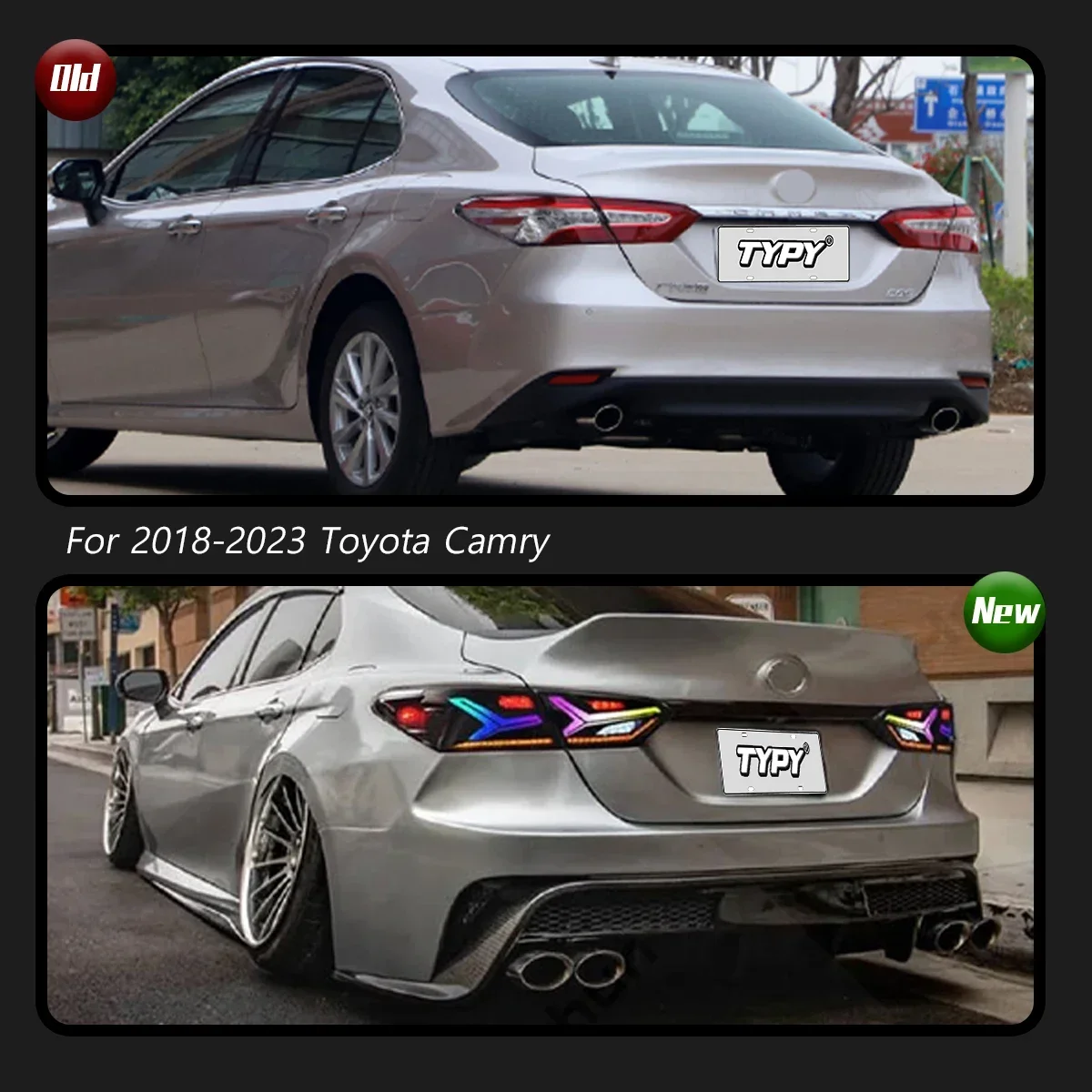 Car For Toyota Camry RGB Taillight 2018-2023 Modified to New DRL Dynamic Turn Signal LED Taillight Auto Accessories