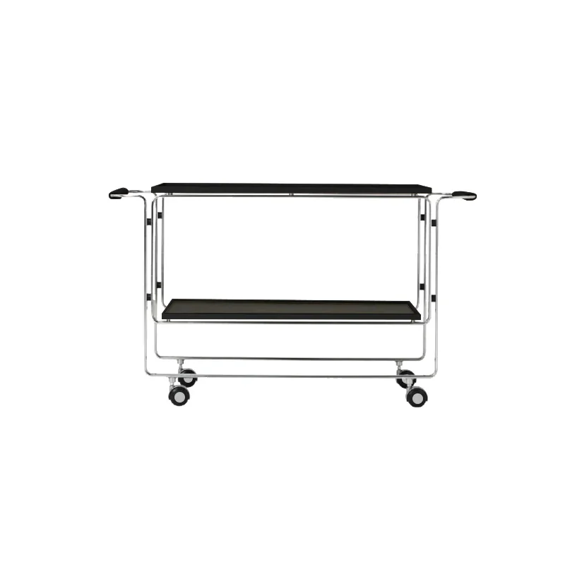 

Stainless steel living room, glass edge, small cart storage cabinet, medieval mobile household bedside table