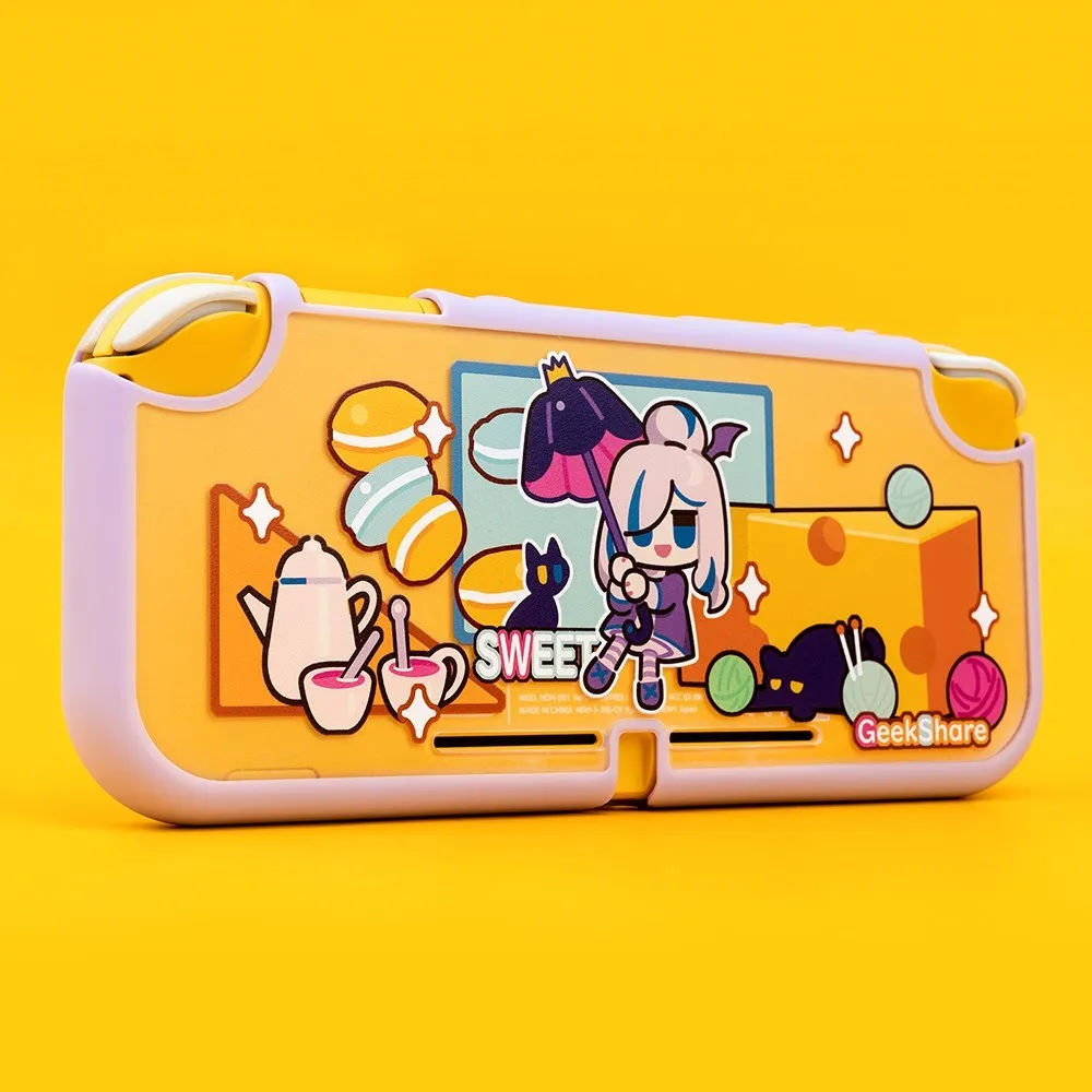 GeekShare Nintend Công Tắc Lite Bảo Vệ TPU Ốp Lưng Hoạt Hình Ngọt Quàng Nam Trà Lưng Girp Full Cover Nintendo Switch Lite Vỏ Mềm Mại