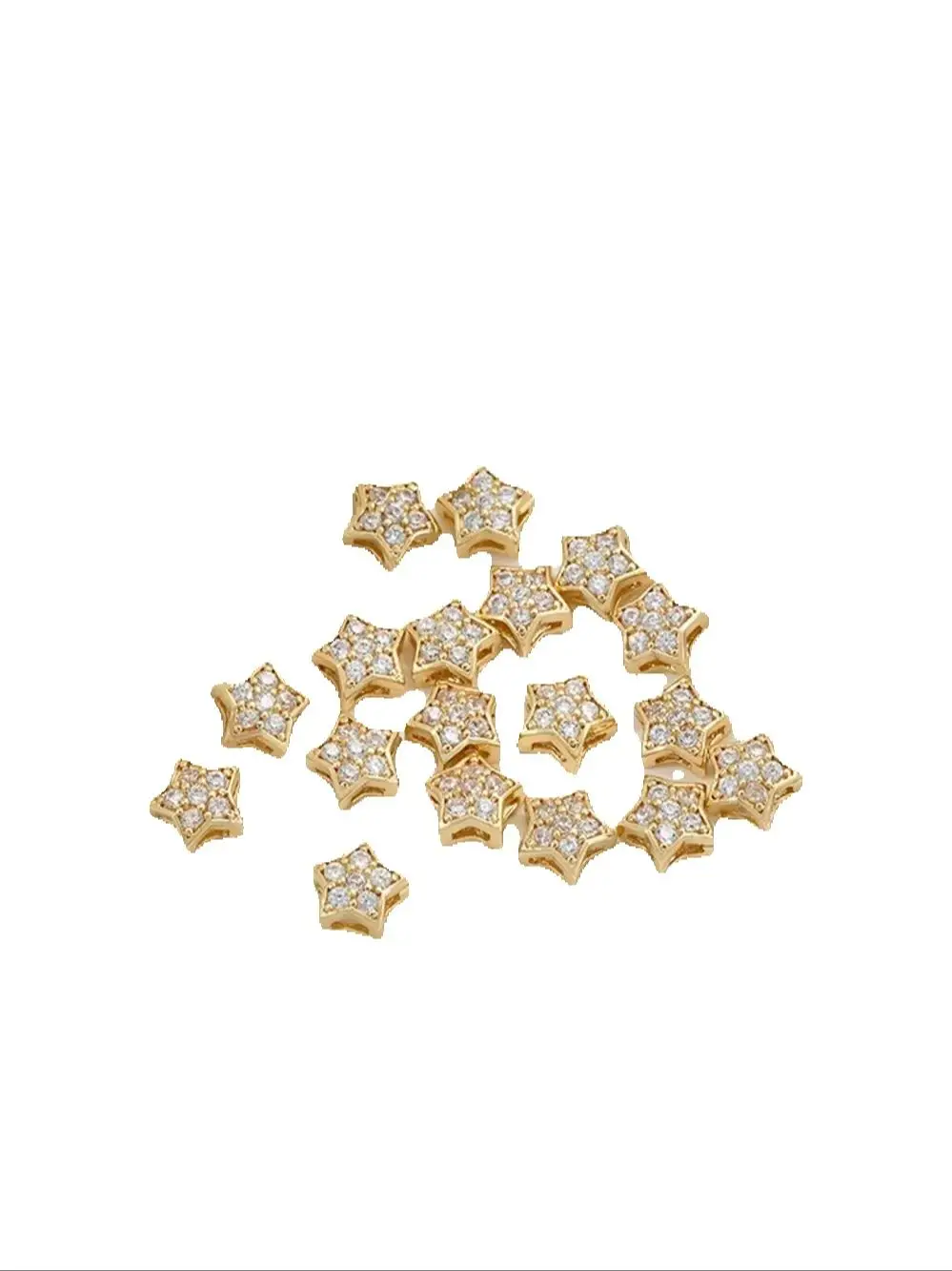 

Inlaid Zircon Pentagram 14K Gold 6mm Small Star Bead Diy Handmade Beaded Jewelry Material