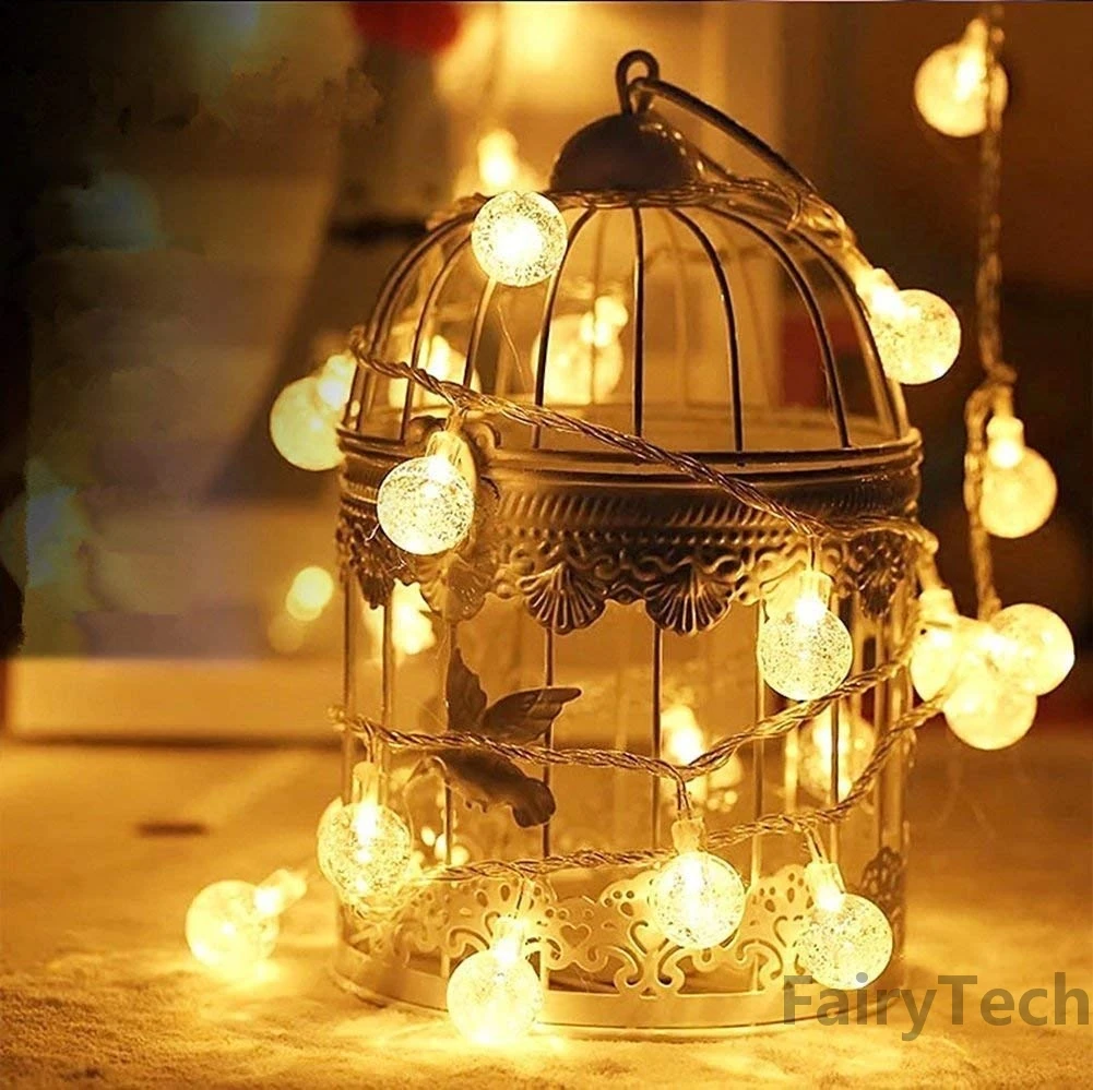 USB Crystal LED String Fairy Light Garland Home Christmas Lights Wedding Decor Christmas Decor for Home Navidad Party Decoration