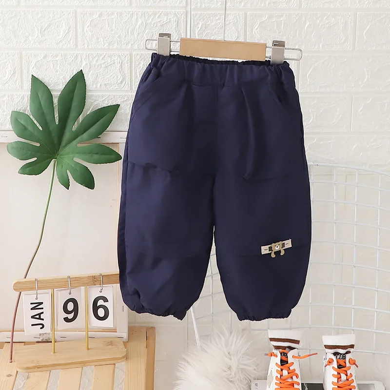 Boys Padded Pnats Winter Thickened Cotton Trousers Baby Warm Work Trousers Autumn Kids Windproof Waterproof Rushing Pants