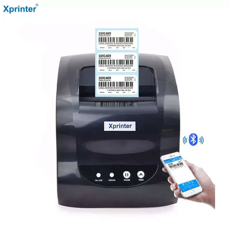 

Xprinter XP-365B 80 мм, 3 дюйма, два в одном, термопринтер с Bluetooth, термочеком и термопринтером для этикеток