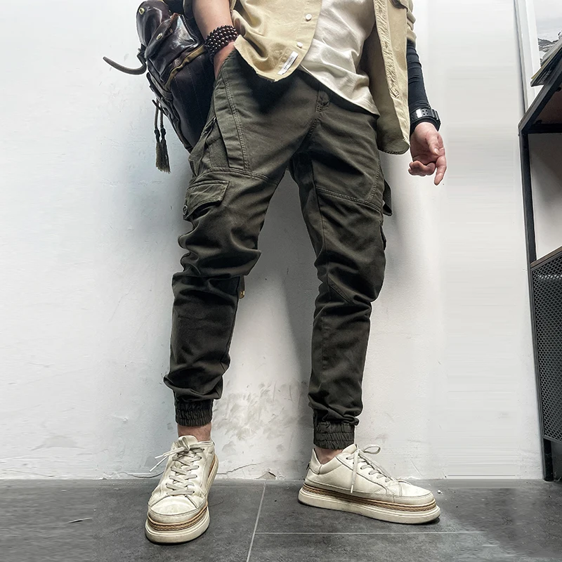 Men Winter New Long Casual Pockets Warm Cotton Cargo Pants Trousers Joggers Men Fashion OutfitsThick Outwear Safari Style Pants