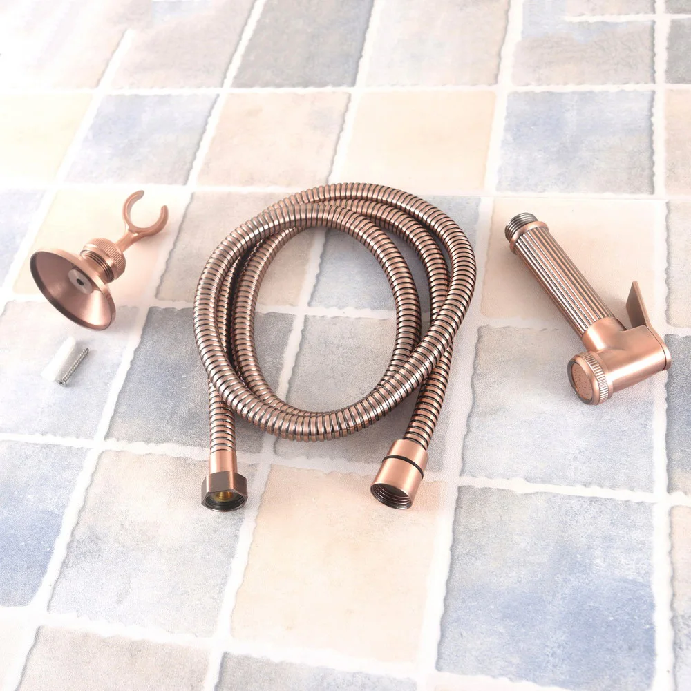 

Antique Red Copper Bathroom High Pressure Toilet Bidet Spray Hand Held Shower Head Sprayer / Shower Hose / shower Bracket mhh225