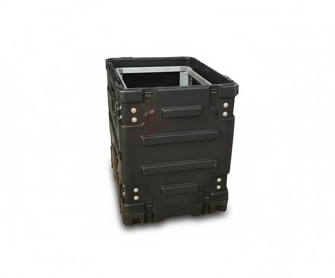 

12U Shock Rack Case with 720mm/28.3 inch Removable Frame, Engineer PP Shockproof Equipment Case, Waterproof IP67 Heavy Duty Box