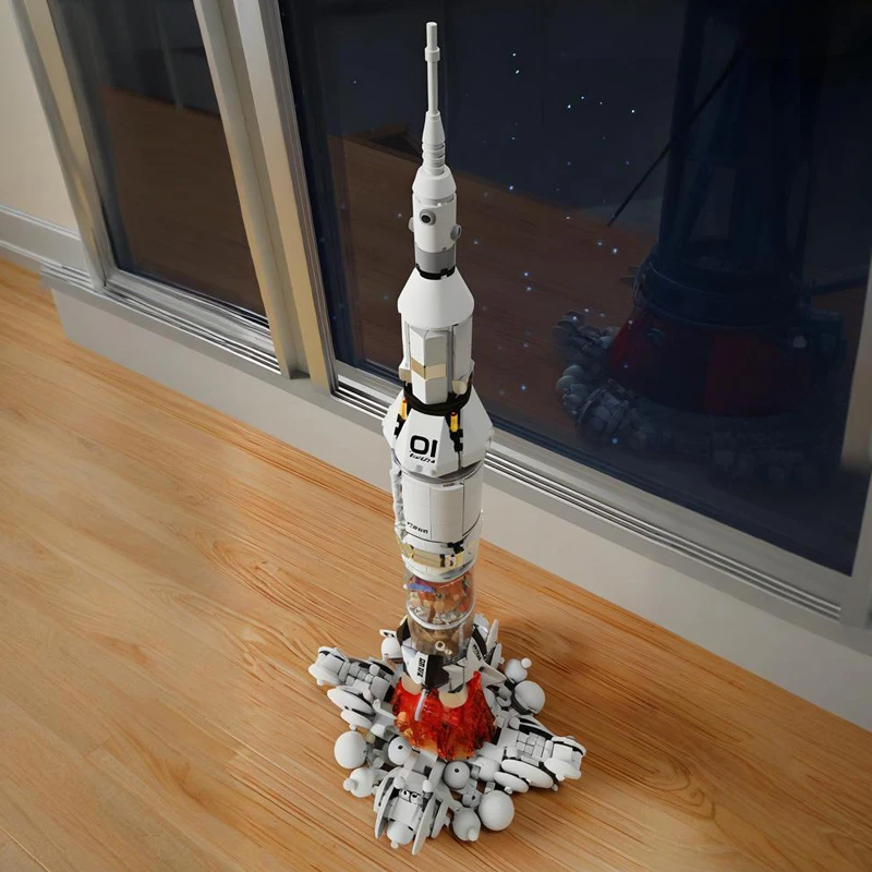 Rakieta kosmiczna Kosmita Statek kosmiczny Astronauta Klocki Kreatywny montaż ozdoba puzzle zabawka prezent