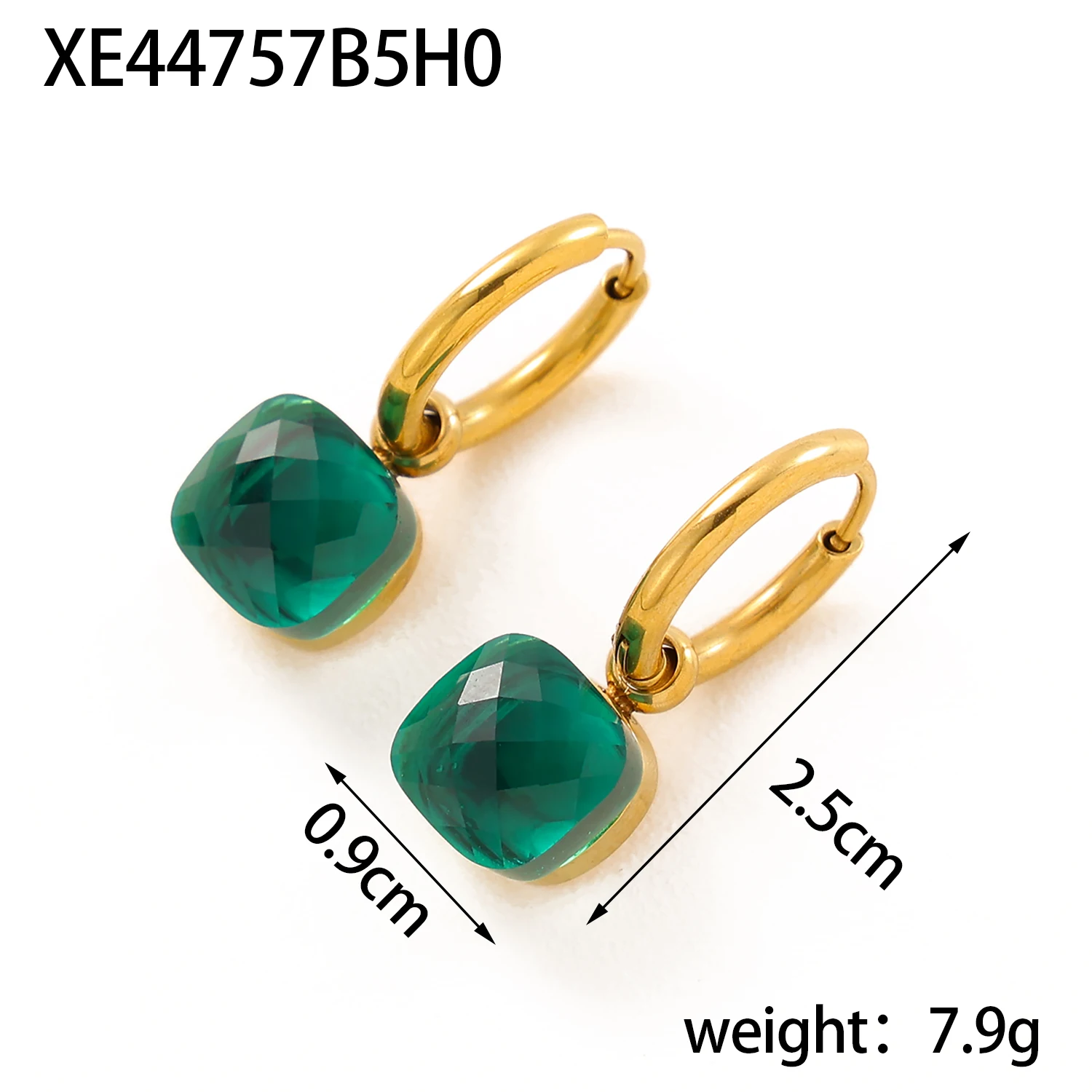 New Stainless Steel Geometric Square Hoop Earrings Sparkling Cubic Zirconia Crystal Earrings Jewelry For Women