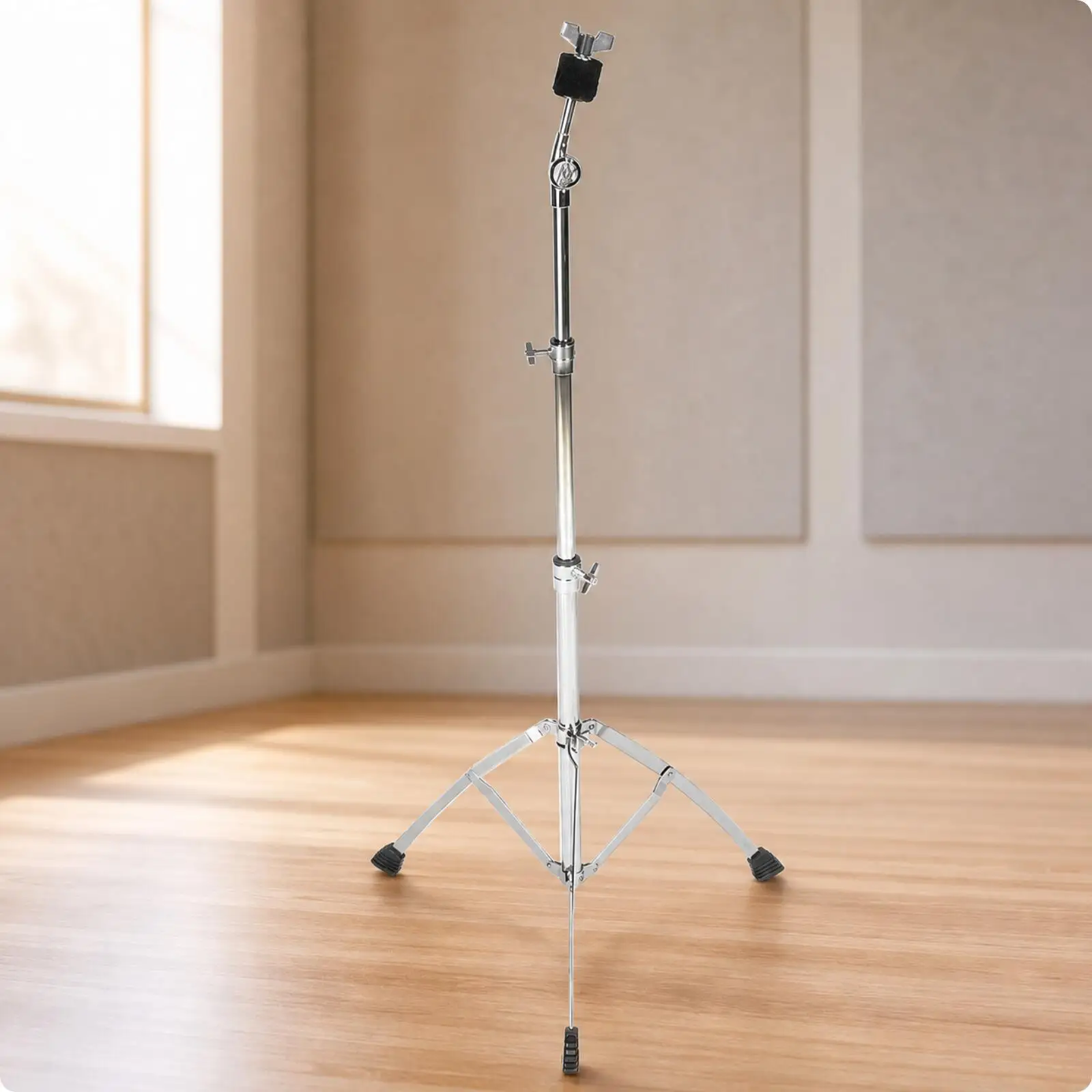 Sturdy Iron Cymbal Stand with Wingnut Mounting Post for Drum Set Practice Studio Live Performance Support