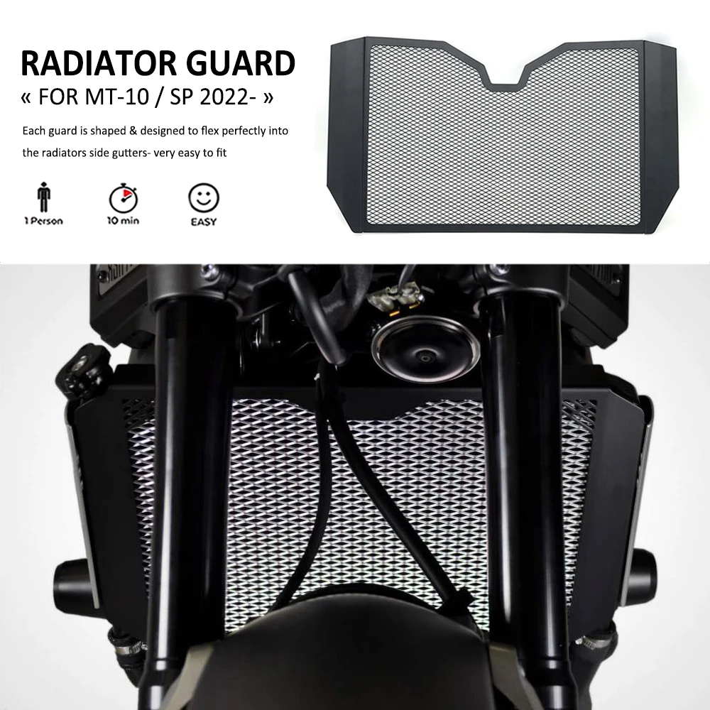 

Motorcycle Accessories Black Stainless Steel Oil Radiator Grill Guard Protection Cover For YAMAHA MT-10 MT10 MT 10 SP 2022 2023