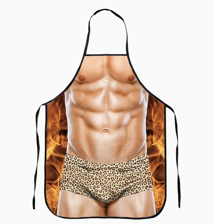 Features An Apron Adorned with Alluring Women'S Fashion Designs, Perfect for Gatherings and Home Cooking for Both Men and Women