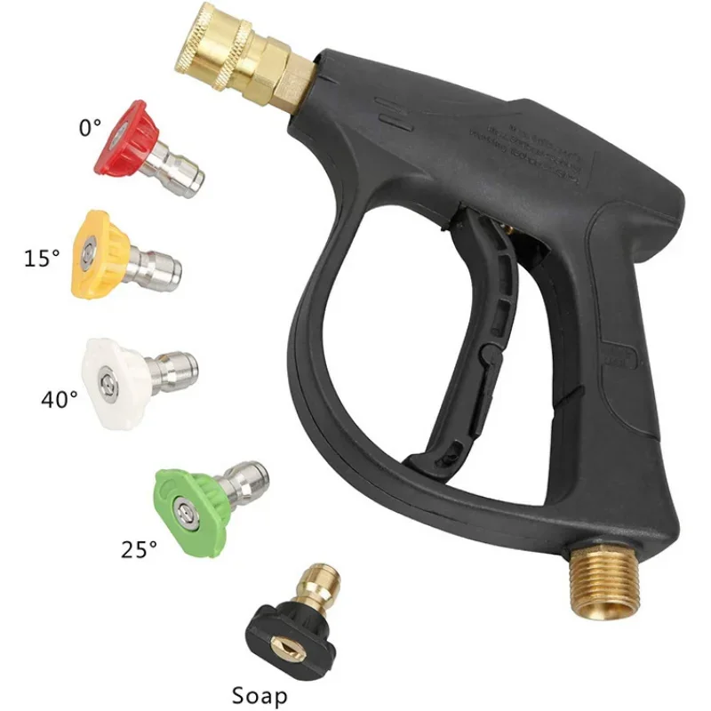 

Car Washing Machine Pure Copper Core M22 Quick Plug Live Connection Household Car Wash High Pressure Water Gun Short Gun Nozzle