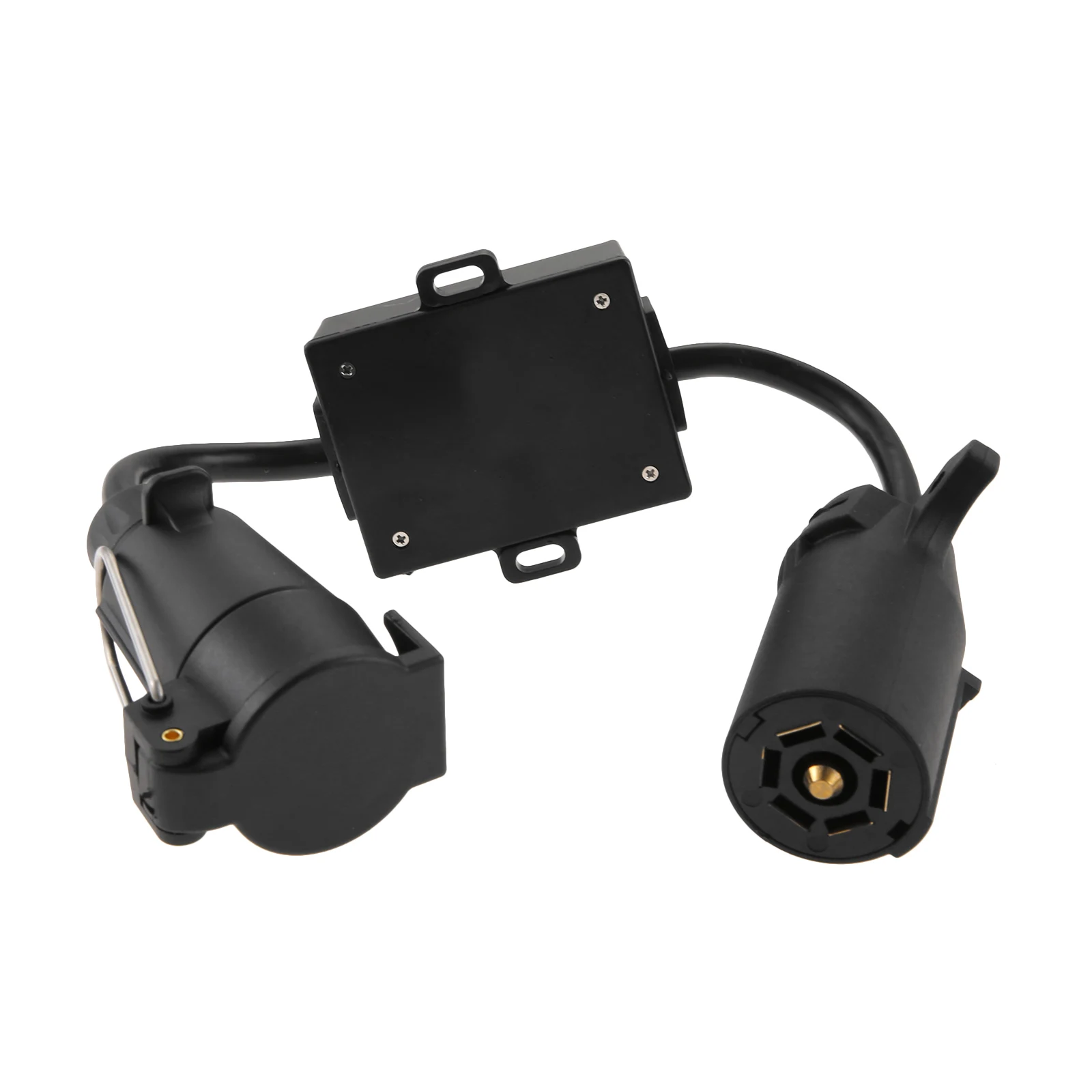 1Pc US 7 Way Blade To European 7 Pin Round Plug Trailer Light Converter for European Caravan Boat Bike Trailer Plug And Play