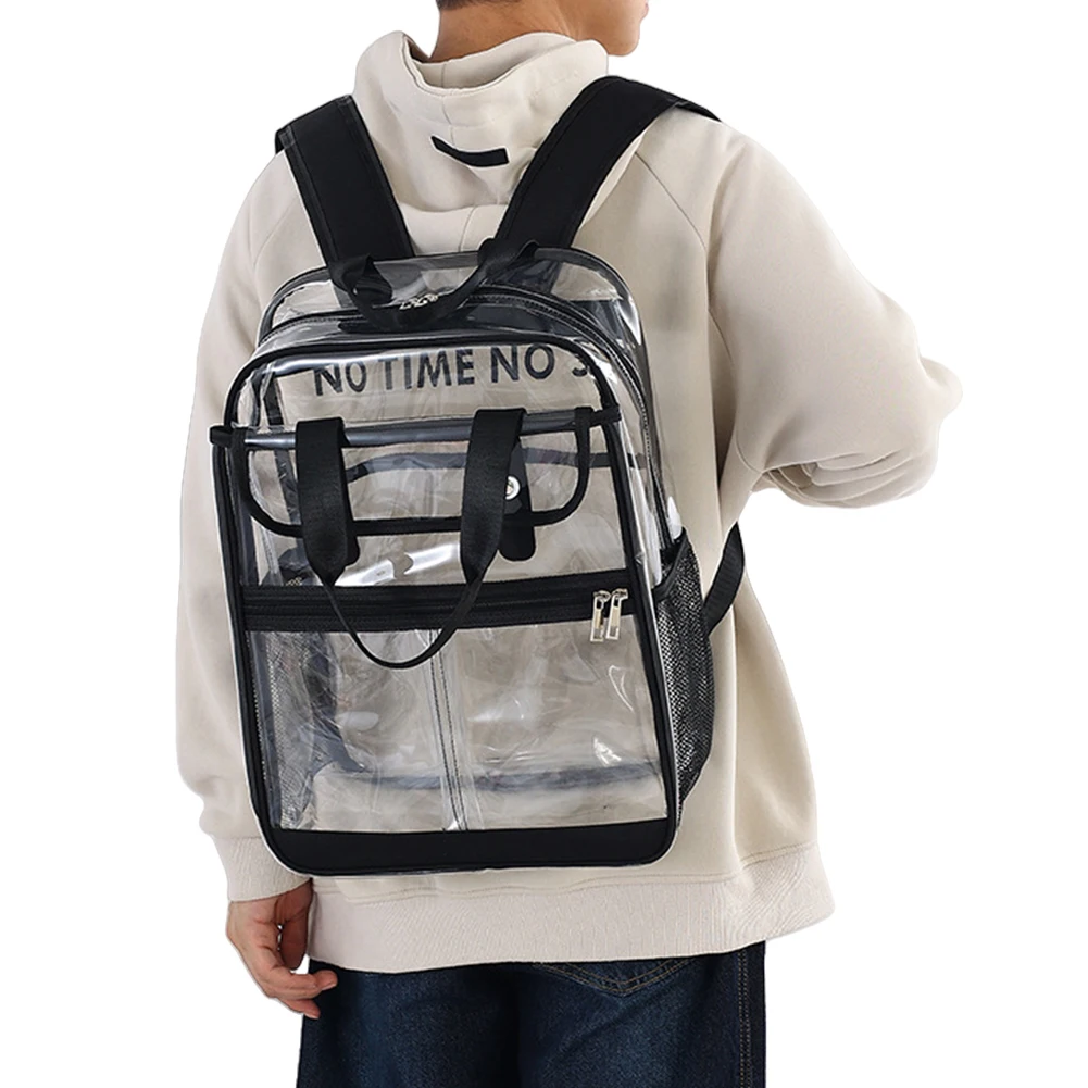 

Прозрачный рюкзак из ПВХ, школьный рюкзак большой вместимости, школьная сумка из ПВХ с множеством карманов, рюкзак для ноутбука, уличный рюкзак