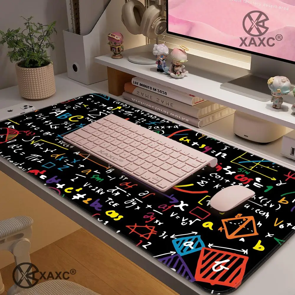 Geometric Math Formula Mouse Pad Large Keyboard Mouse Desk Pad XXL Non-Slip Rubber Gaming Mouse Pad Laptop Mouse Carpet HYBXXC