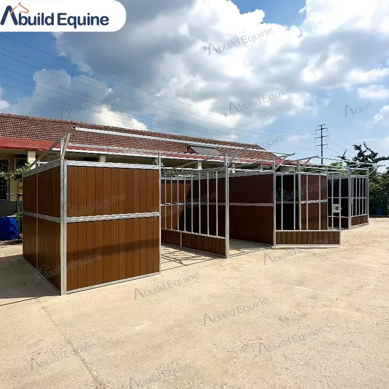 Prefab Cheap Economy Competitive Price HDPE Horse Stable Stall Horse Shelter With Roof for Outdoor Horse