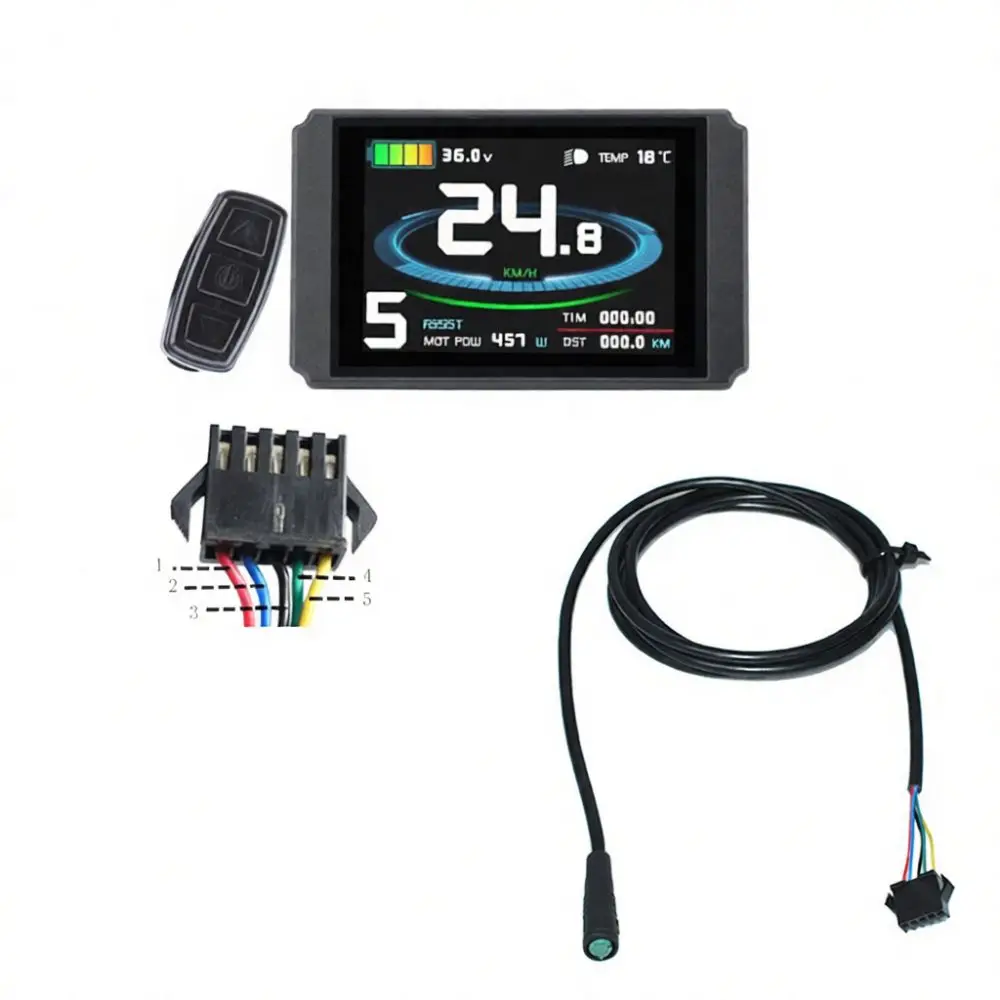 Electric Bicycle Parts For KT LCD8LU Color Display Intelligent Light Sensor Waterproof Meter Ebike Modification Screen Gear